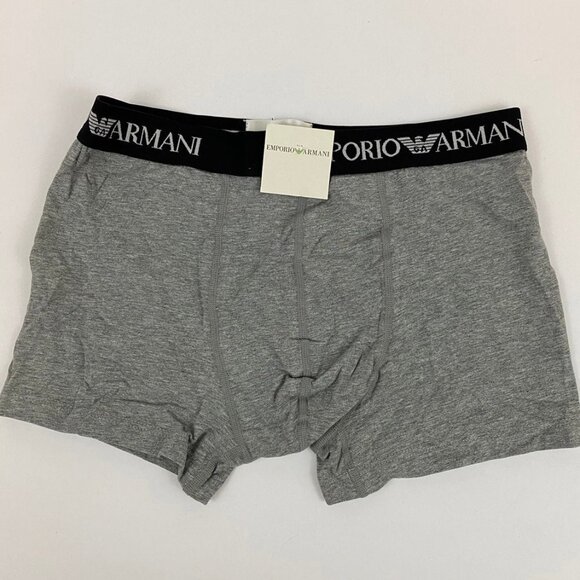Emporio Armani Boxer Brief Gray Spellout Waistband Mens L Large - Picture 1 of 7